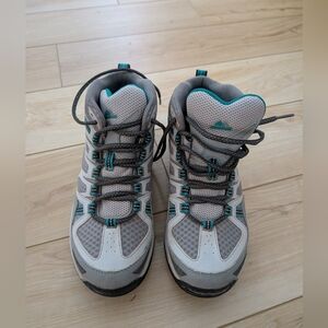 Gray and Teal Hiking Boots By Montrail